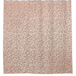 Pfirsichrosa Glitzer Gold Leopard Printwerbung     Duschvorhang