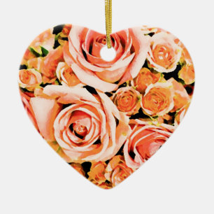 Pfirsichrosa Keramik Ornament