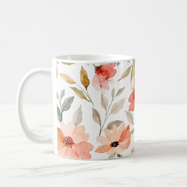 Pfirsichrosa Muster Kaffeetasse (Links)
