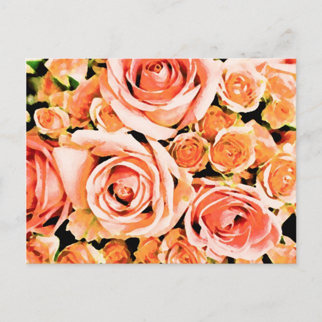 Pfirsichrosa Postkarte (Vorderseite)