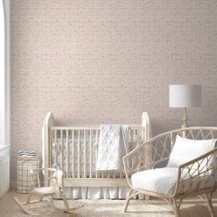 Pfirsichrosa Streifen und Goldpolka-Dot des Glitze Tapete