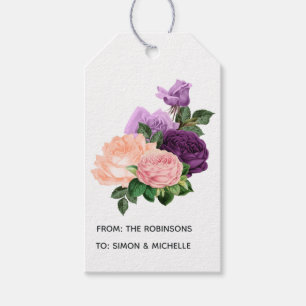 Pfirsichrosa und Lavendel Lila Geschenkanhänger
