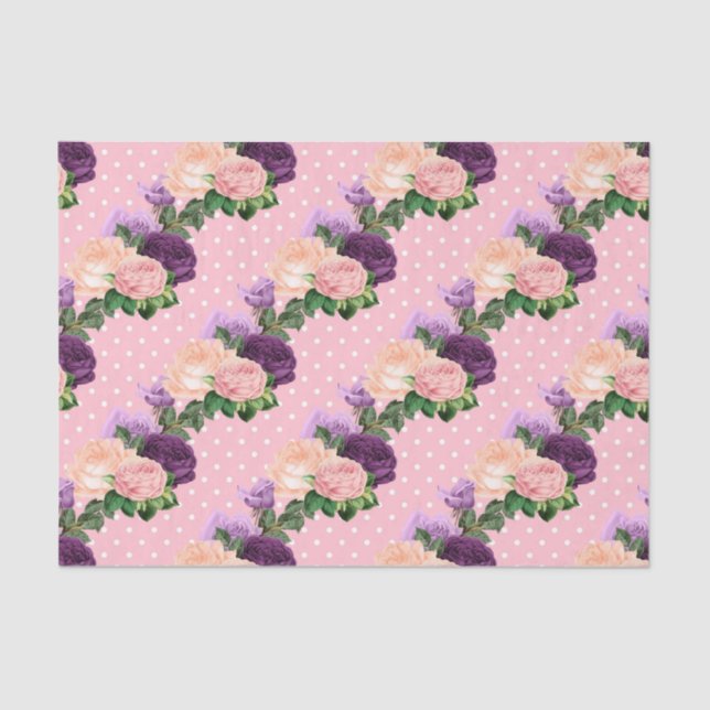 Pfirsichrosa und Lavendel Lila Seidenpapier (Vorderseite)