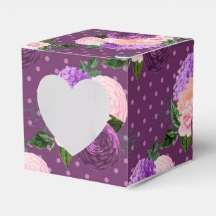 Pfirsichrosa und Lavendelpurpur Blumen Geschenkschachtel