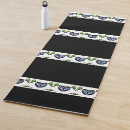 Pfirsichrosa und schwarz yogamatte