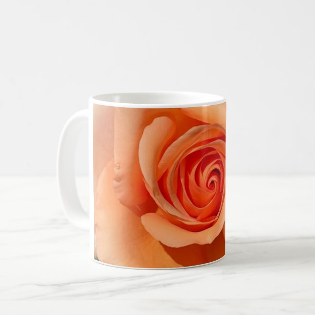 Pfirsichrose Kaffeetasse (Vorderseite Links)