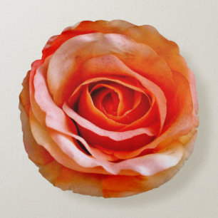 Pfirsichrose Rundes Kissen