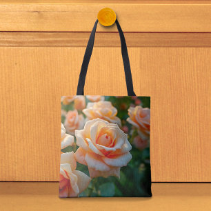 Pfirsichrosen-Bild Nr. 2 Tragetasche