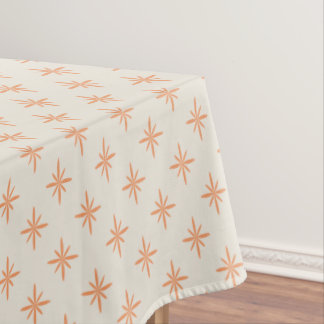 Pfirsichsterne auf dem Muster des Atomkerns des Cr Tischdecke