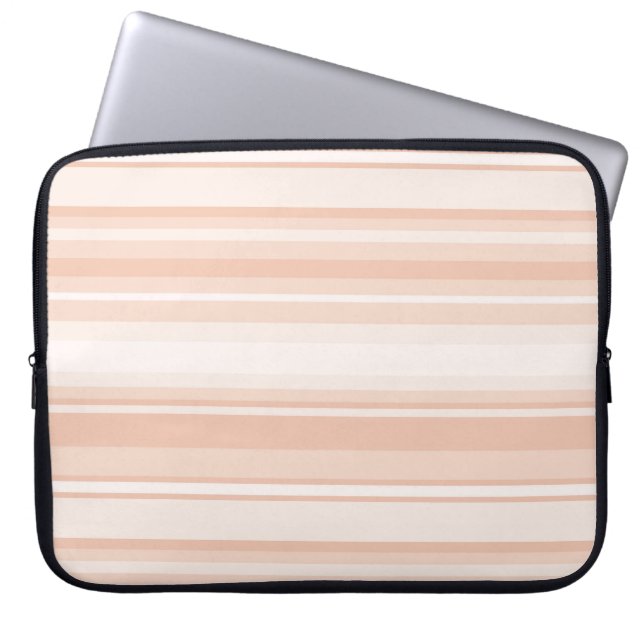 Pfirsichstreifen Laptopschutzhülle (Vorderseite)