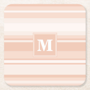 Pfirsichstreifen Rechteckiger Pappuntersetzer