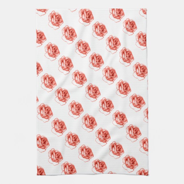Pfirsichtee Rosen Küchentuch (Vertikal)
