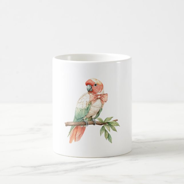Pfirsichweißer Minzpapagei Vogel Kaffeetasse (Mittel)