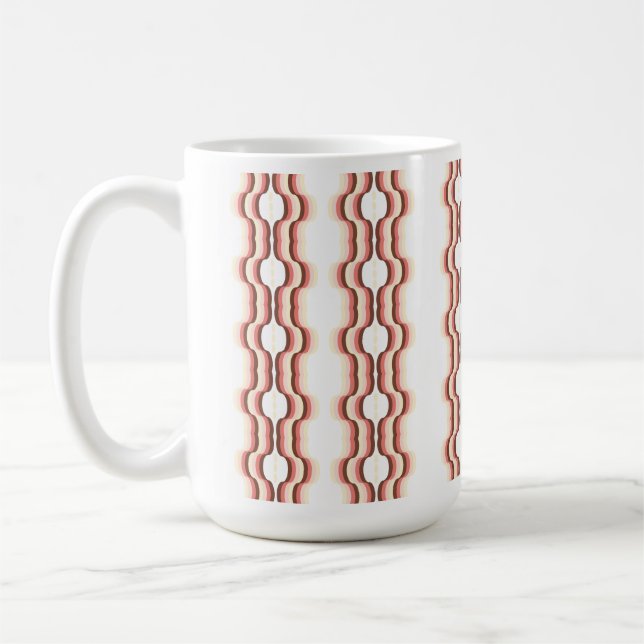 Pfirsichwellen-Symmetrie Kaffeetasse (Links)