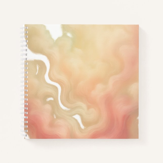 Pfirsichwolken-Fluss Traumhaft Abstrakt Notizbuch (Vorderseite)