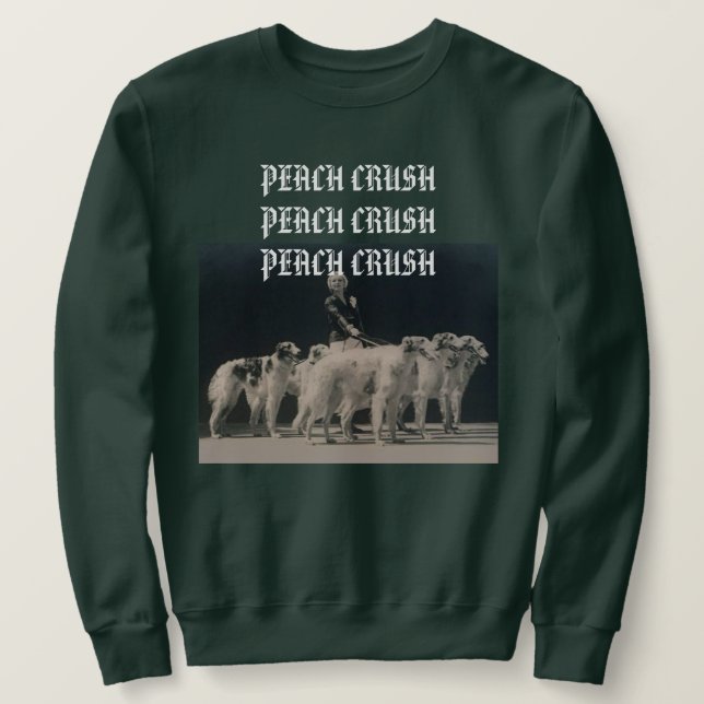 Pfirsichzerstampfung Borzoi-Sweatshirt Sweatshirt (Design vorne)