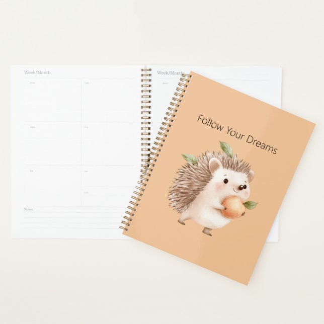 Pfirsigelb Igel Grün Blätter Träume Planer (Anzeige)