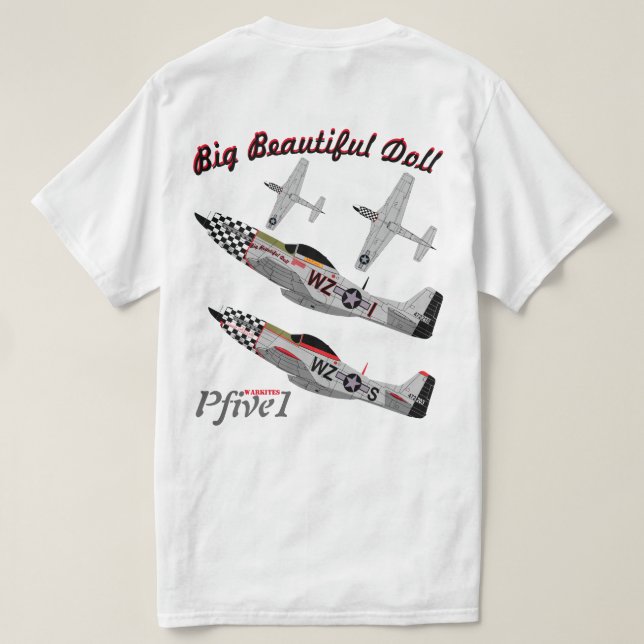 Pfive1 P-51 1. "großer schöner Puppe 78." T-Shirt (Design Rückseite)