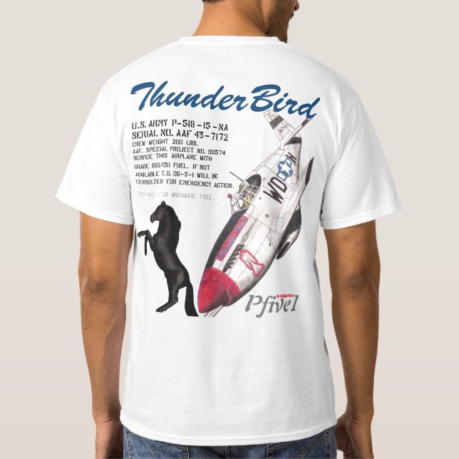 Pfive1 P-51B Thunderbird T-Shirt (Rückseite)