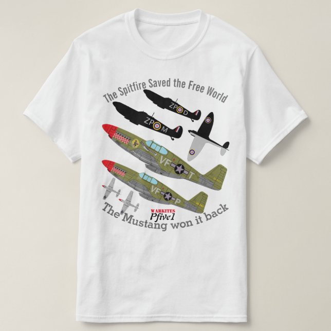 Pfive1 Spitfire P-51 Gewinner T-Shirt (Design vorne)