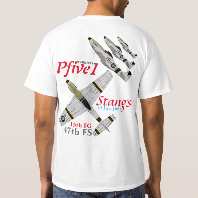Pfive1 Stangs von Iwojima 47. Rumpfstation T-Shirt (Rückseite)