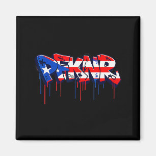 Pfknr Puerto Rico-Flagge Graffiti Coquí Erbe Magnet