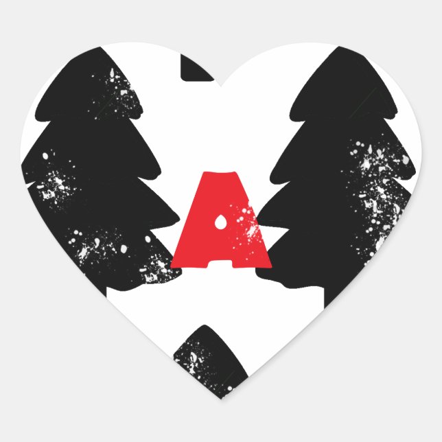 Pflanze A Baummuster Herz-Aufkleber (Vorderseite)