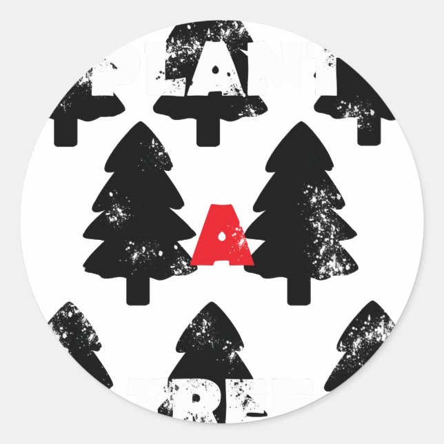 Pflanze A Baummuster Runder Aufkleber (Vorderseite)