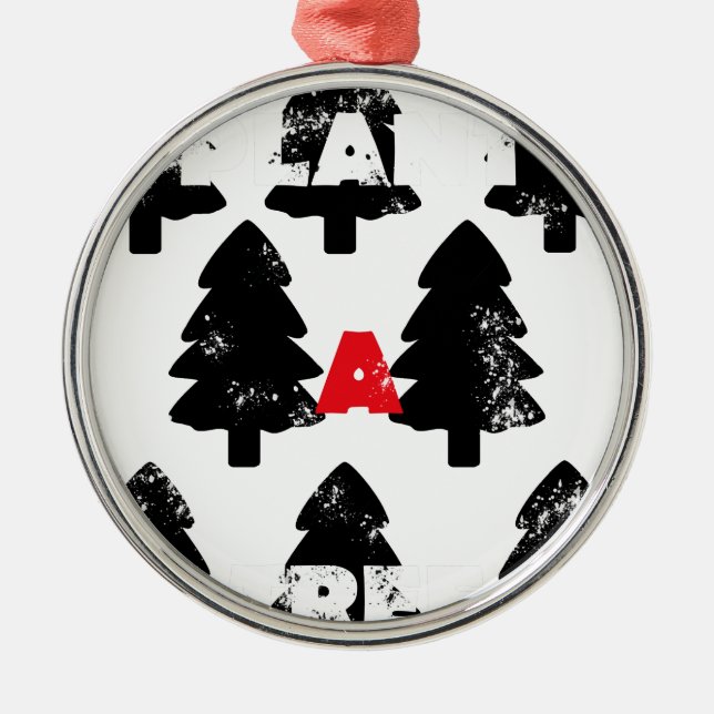 Pflanze A Baummuster Silbernes Ornament (Vorne)