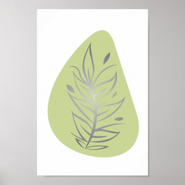Pflanze Abstrakte Linie Art Poster (Vorne)