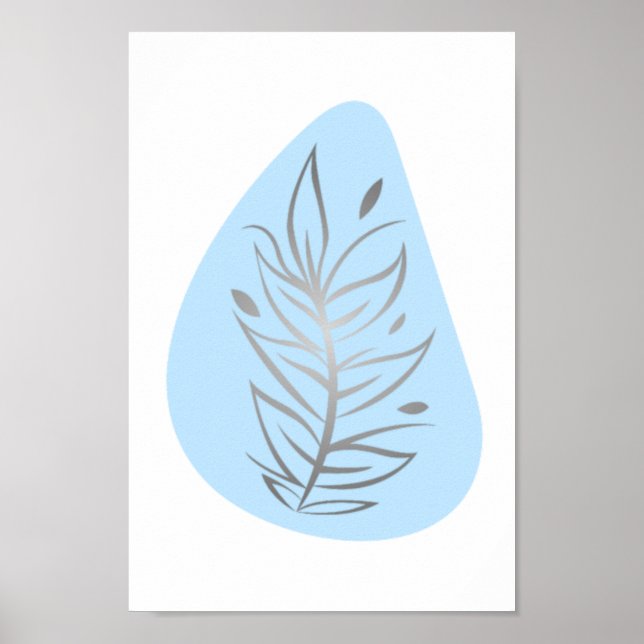 Pflanze Abstrakte Linie Art Poster (Vorne)