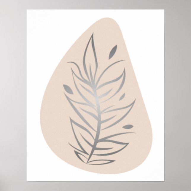 Pflanze Abstrakte Linie Art Poster (Vorne)