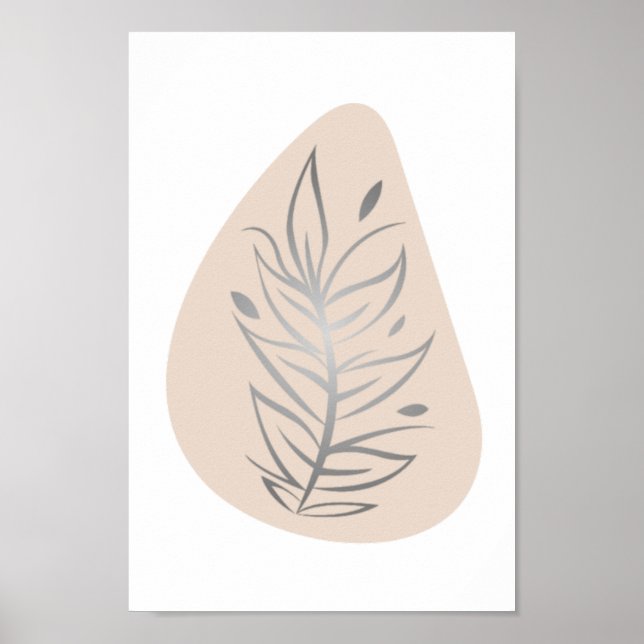 Pflanze Abstrakte Linie Art Poster (Vorne)