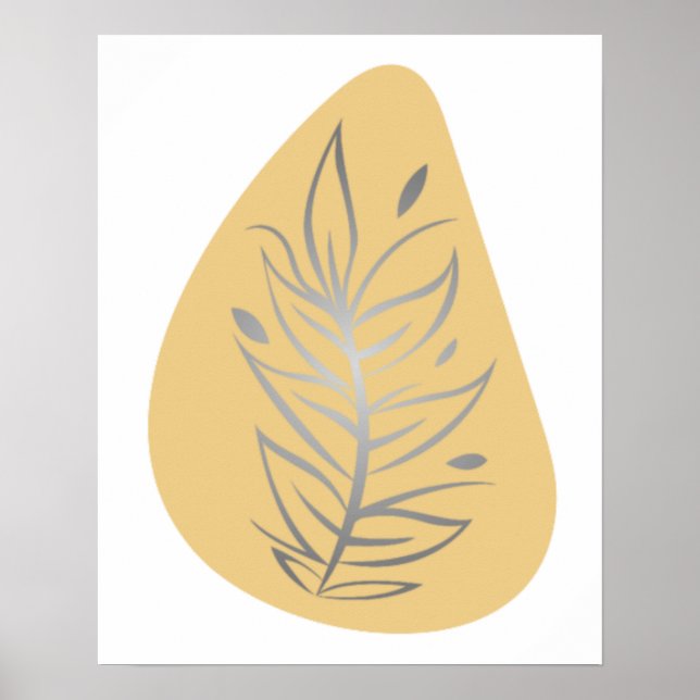 Pflanze Abstrakte Linie Art Poster (Vorne)
