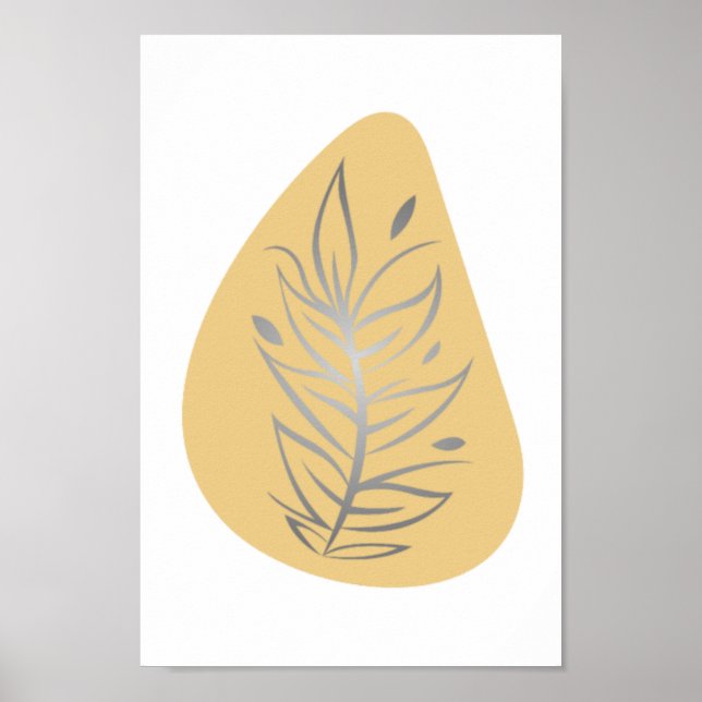 Pflanze Abstrakte Linie Art Poster (Vorne)