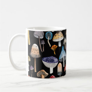 Pflanze: Aquarellpilze, Blätter pattern Kaffeetasse