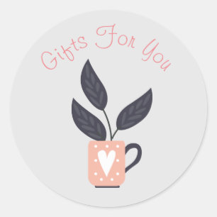 Pflanze Art Modernes Design Geschenkmarken Runder Aufkleber