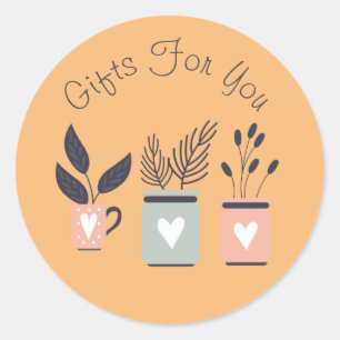 Pflanze Art Modernes Design Geschenkmarken Runder Aufkleber