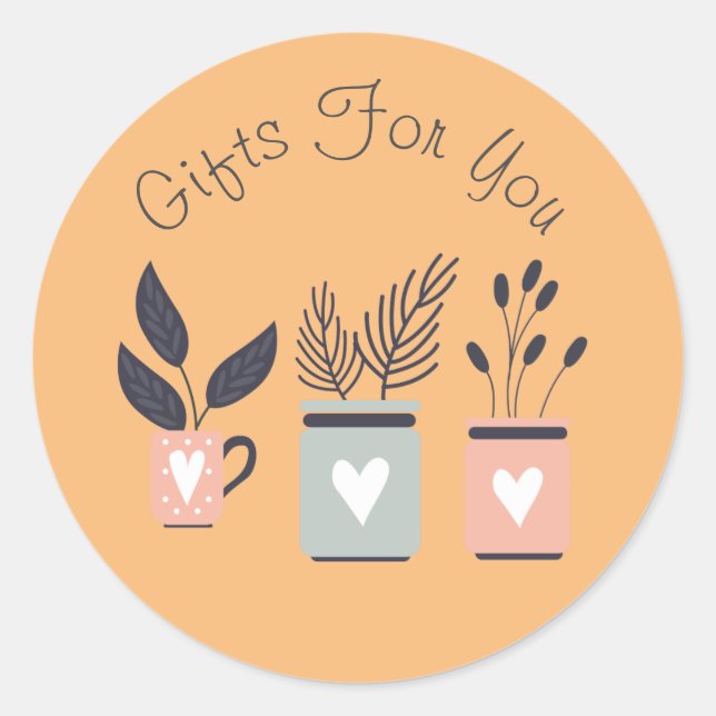 Pflanze Art Modernes Design Geschenkmarken Runder Aufkleber (Vorderseite)