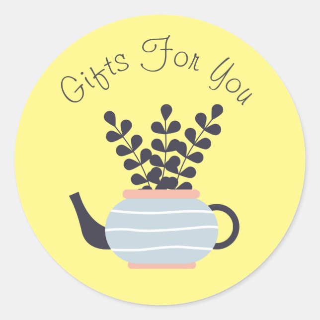 Pflanze Art Modernes Design Geschenkmarken Runder Aufkleber (Vorderseite)