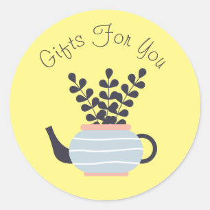 Pflanze Art Modernes Design Geschenkmarken Runder Aufkleber