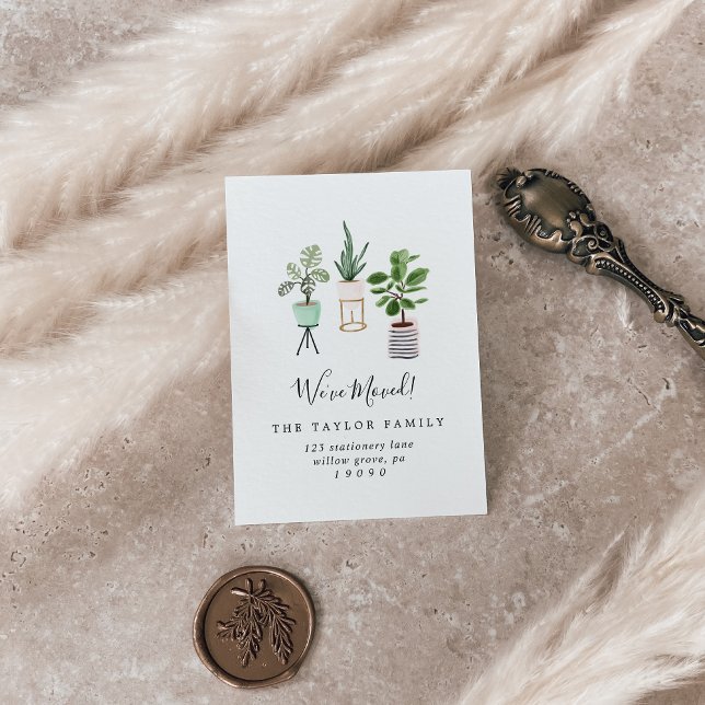 Pflanze aus gepolstertem Haus, die wir verschoben  Visitenkarte (Von Creator hochgeladen)