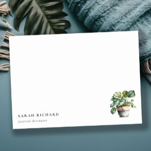 Pflanze aus gepolstertem Leafy House Botanisch Mitteilungskarte