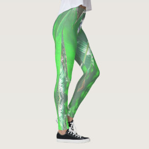 Pflanze aus grünem Blattbanan, pastellfarben Leggings