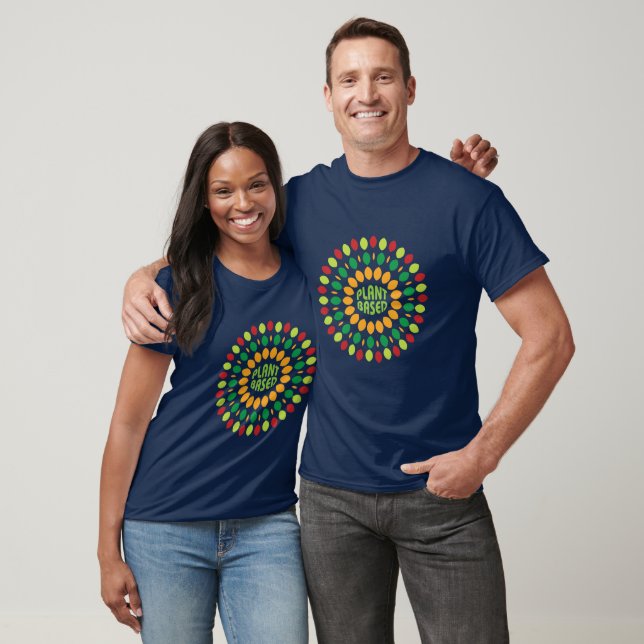 Pflanze basiert mit Mandala T-Shirt (Unisex)