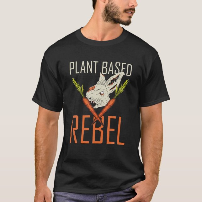 Pflanze-basierte Rebellen Rabbit Hare Carrots Vega T-Shirt (Vorderseite)