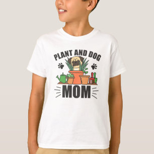 Pflanze bei Hunde Mama Pflanze Mops Garden T-Shirt