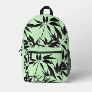 Pflanze "Black and Mint Green" Bedruckter Rucksack