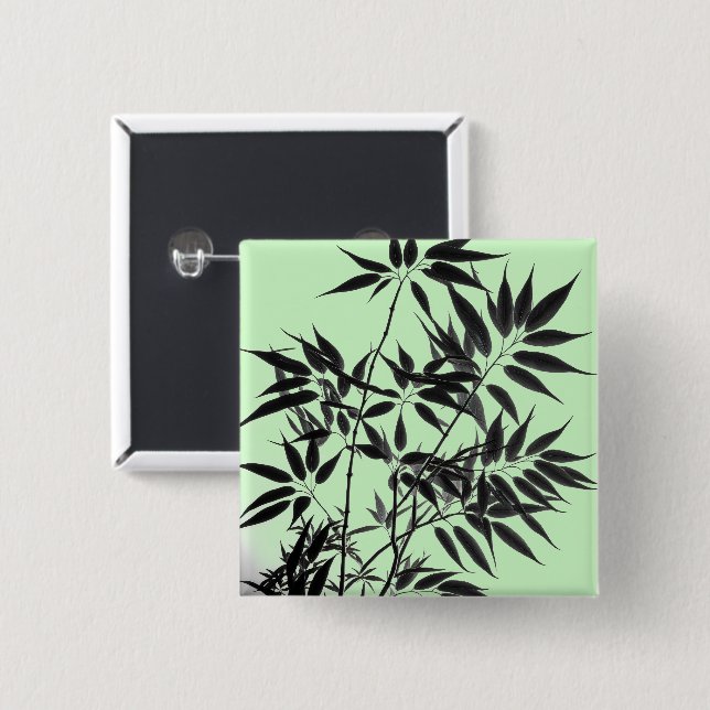 Pflanze "Black and Mint Green" Button (Vorne & Hinten)