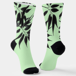 Pflanze "Black and Mint Green" Socken